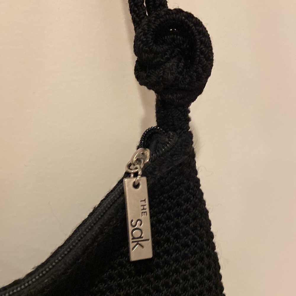 The Sak Black Crocheted Shoulder Bag, Boho, Gently Used Condition, nice size - Picture 4 of 15